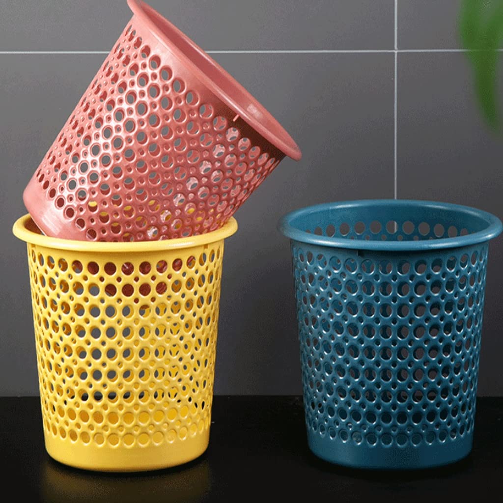 Cestino Per Rifiuti Rotondo In Plastica - Rosa Per Ufficio E Casa - Foto 14