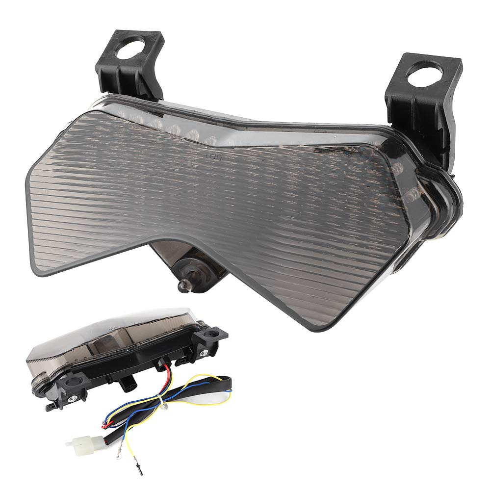 Tbest Feu Arrière Moto LED Comp. ZX-6R 636 ZX-6RR ZX600 Z750S Z1000 2003-2006, Feu Stop avec Clignotants Intégrés 12V Lampe Arrière Moto