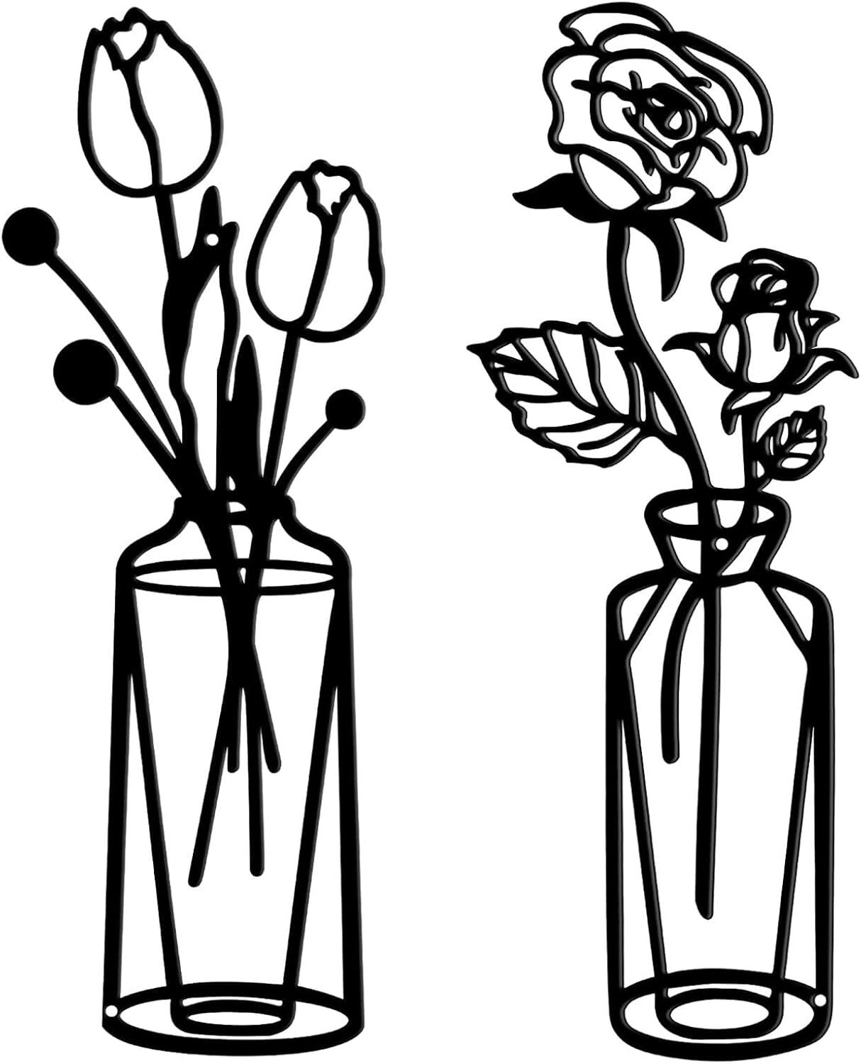 HRZZEOKV Flower Metal Wall Decor, Iron Frame Metal Flower