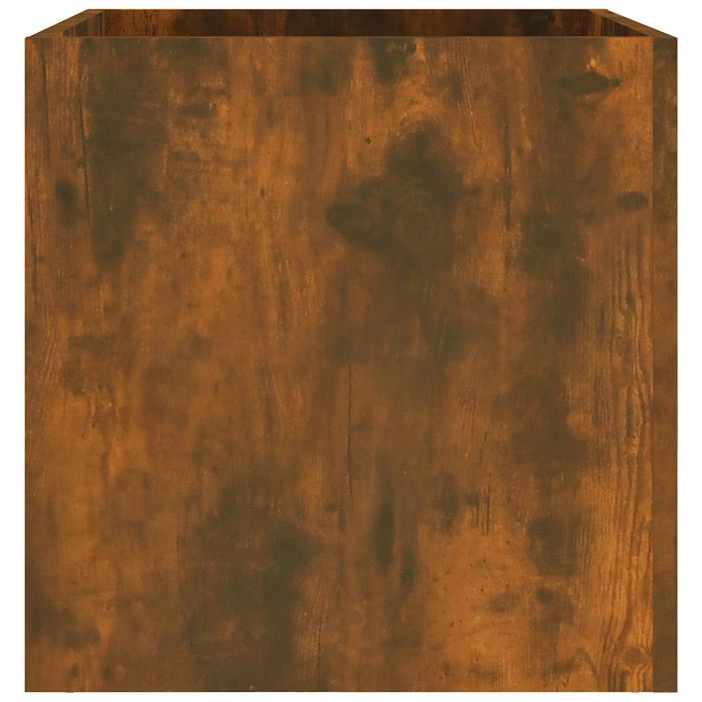 Homogen Macetero de roble ahumado, 40 x 40 x 40 cm, material de madera, para balcón, jardín, interior y exterior, resistente a la intemperie, con drenaje y uso de riego, de pie y colgante, versátil