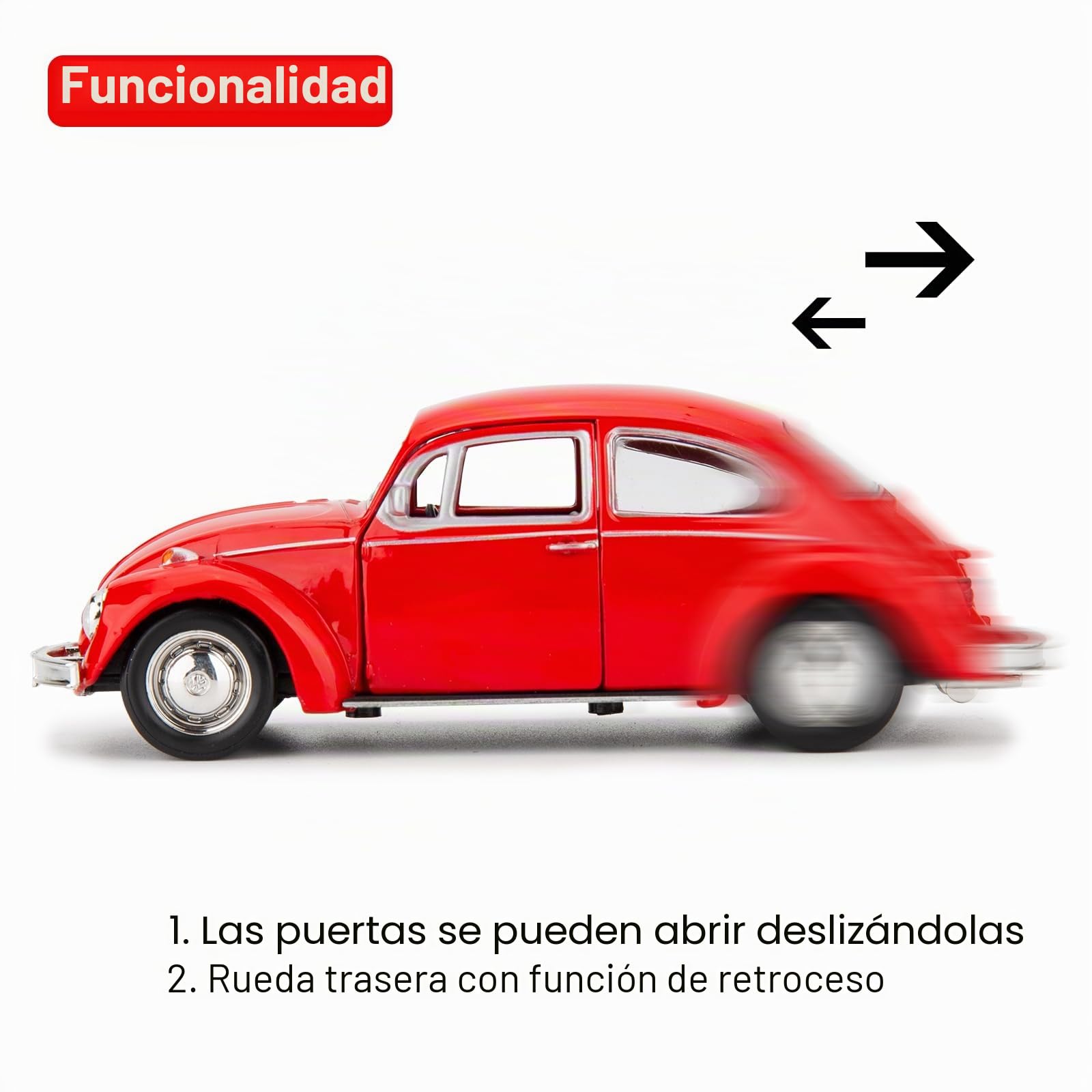 imtfzct 1/36 Volkswagen Beetle (VW Beetle) modelo de coche de fundición, aleación de zinc juguete coche para niños, vehículos de juguete para niños pequeños, niños, niñas, regalo