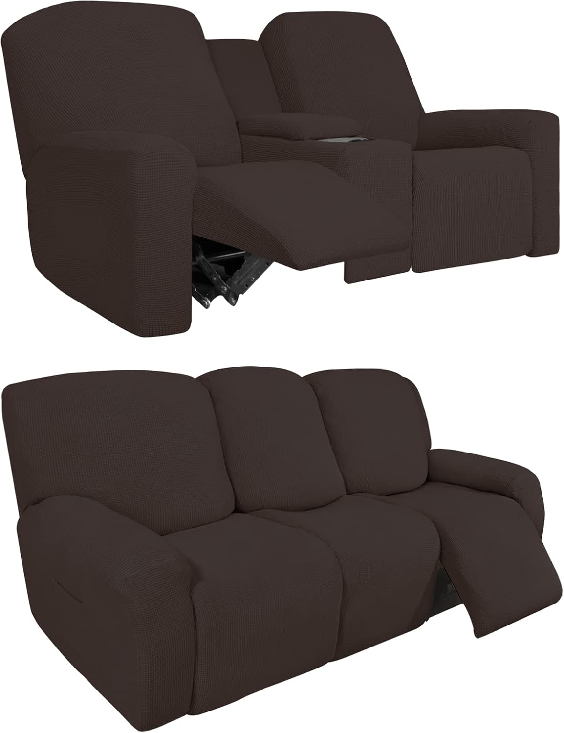 EasyGoing 1Piece Recliner Loveseat Cover with Center