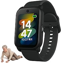 GPS Smartwatch für Senioren mit Sturzerkennung, SOS Notruf, HD Videoanruf, IP67 Wasserdicht – GPS Tracker für Demenz- und Alzheimer-Pflege,Schwarz