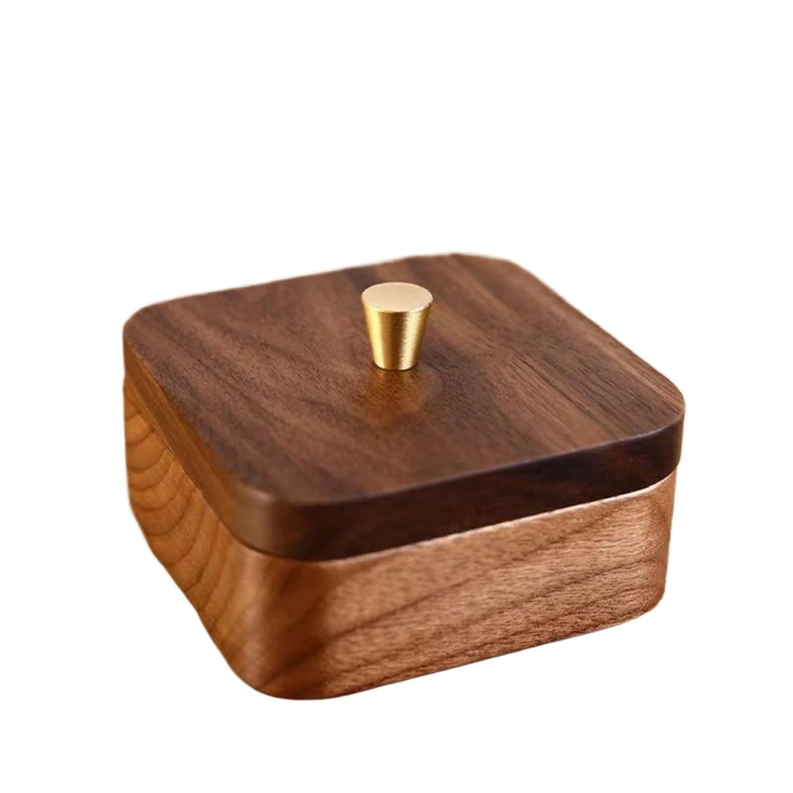 AHUFGN Cotton Pad Holder Wooden Storage Box Bathroom Jar Makeup Organizer Cotton Pad Holder Swab Dispenser With Lid