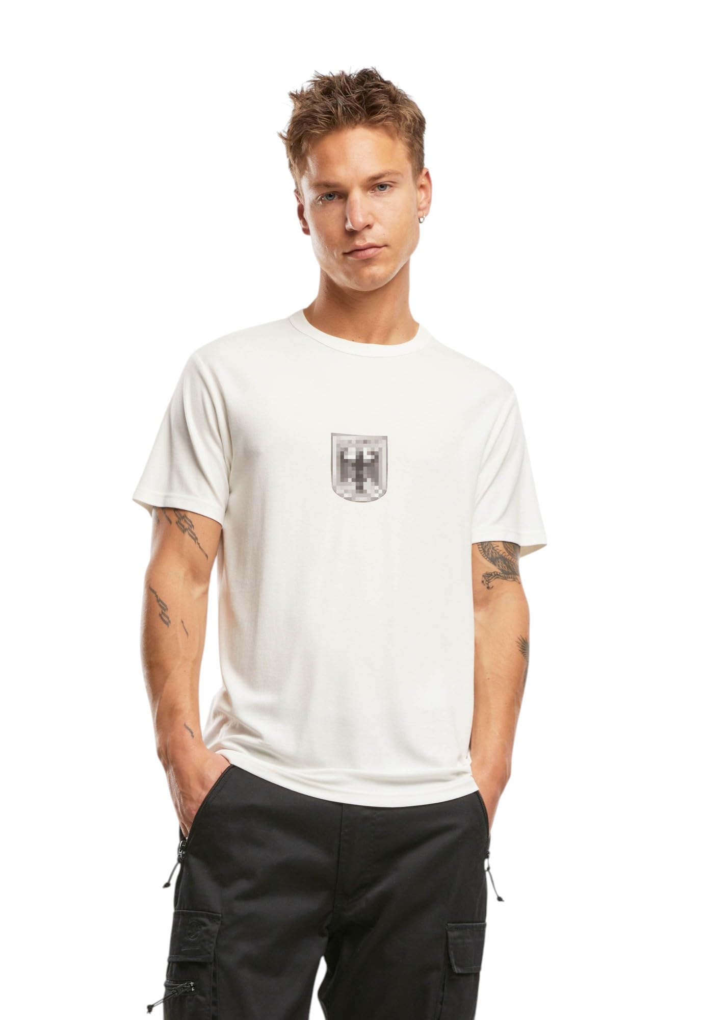Brandit Men's BW Sports Shirt T-Shirt, White, M
