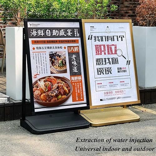 Soporte para carteles de acera con base de agua y ruedas para una exhibición duradera de pósteres