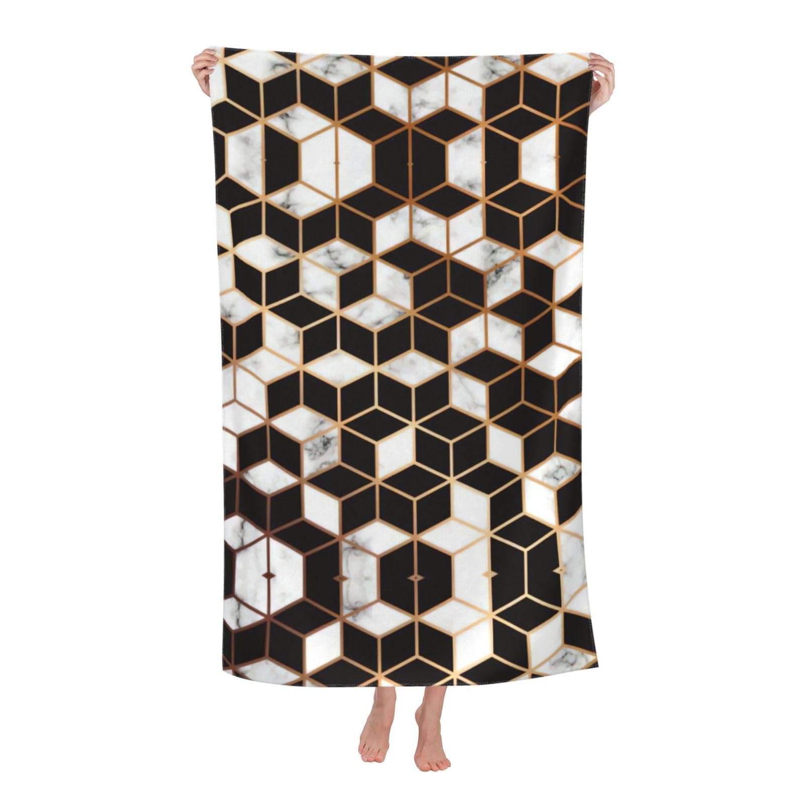 KPXXAQT 3d Marble Pattern Print Oversized Adult Beach Towel Quick-Dry Travel Swimming Camping Outdoor Adventures
