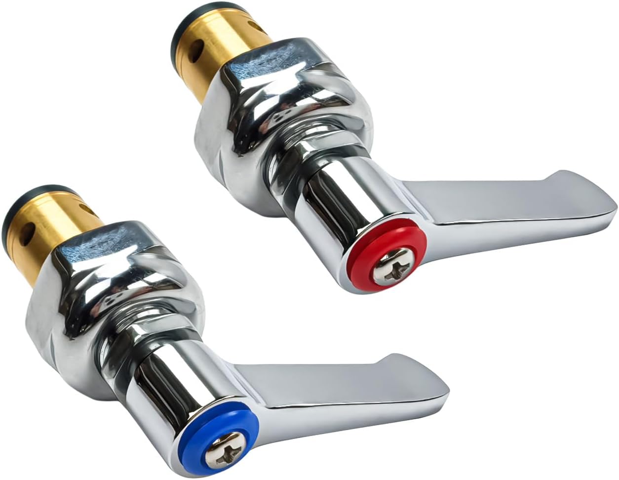 2PCS Spindle Assembly Replacement for T&S Brass Faucet Parts Fits Eterna Valve Replace 002713-40 002714-40 Cold and Hot Stem Assembly Restaurant Sink Kitchen Faucet 3-1/8 In Height Brass