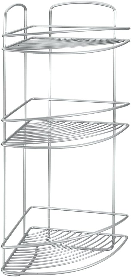 Metaltex USA Inc. Onda Rectangular Shelf with 2-Tier Safefix, Silver