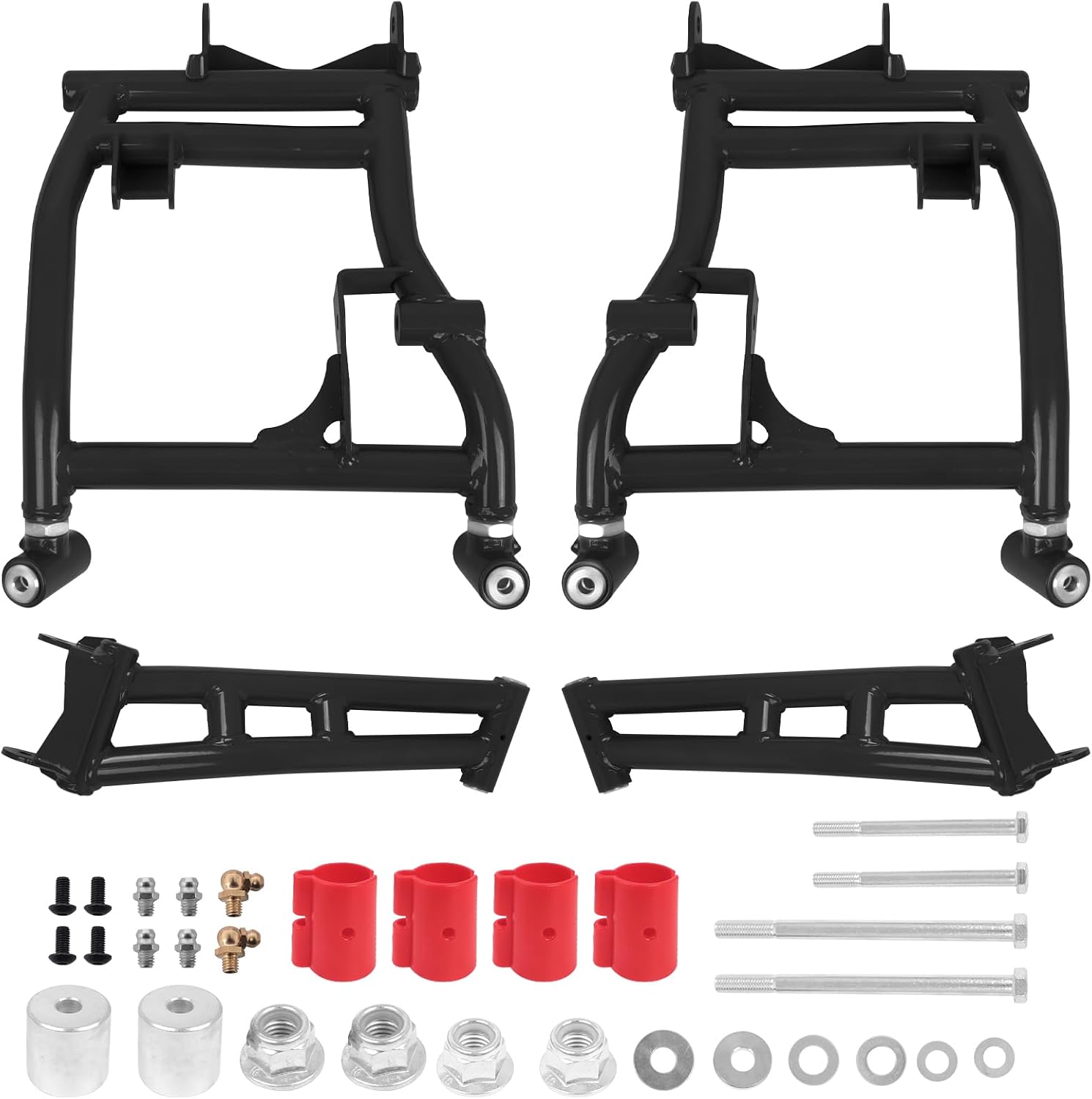 High Clearance Rear Upper & Lower A-Arms Kit for 2016-Up Polaris RZR S 900/ RZR 4 900/ RZR S4 900/ RZR Trail S 900 Heavy Duty Steel A-Arms - Black