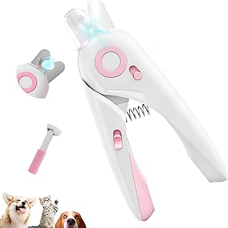 3-in-1 LED Dog Nail Clippers with Light - Dog Nail Trimmers from Small to Large Breed with Thick Nails - Safe Grooming, Professional Nail Clippers for Dogs & Cats Heavy Duty Razor Sharp Blades