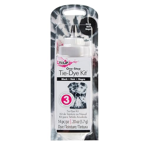 Tulip One-Step Tie-Dye Kit, Vibrant Colors for Fabric 4 fl oz, Black - Black