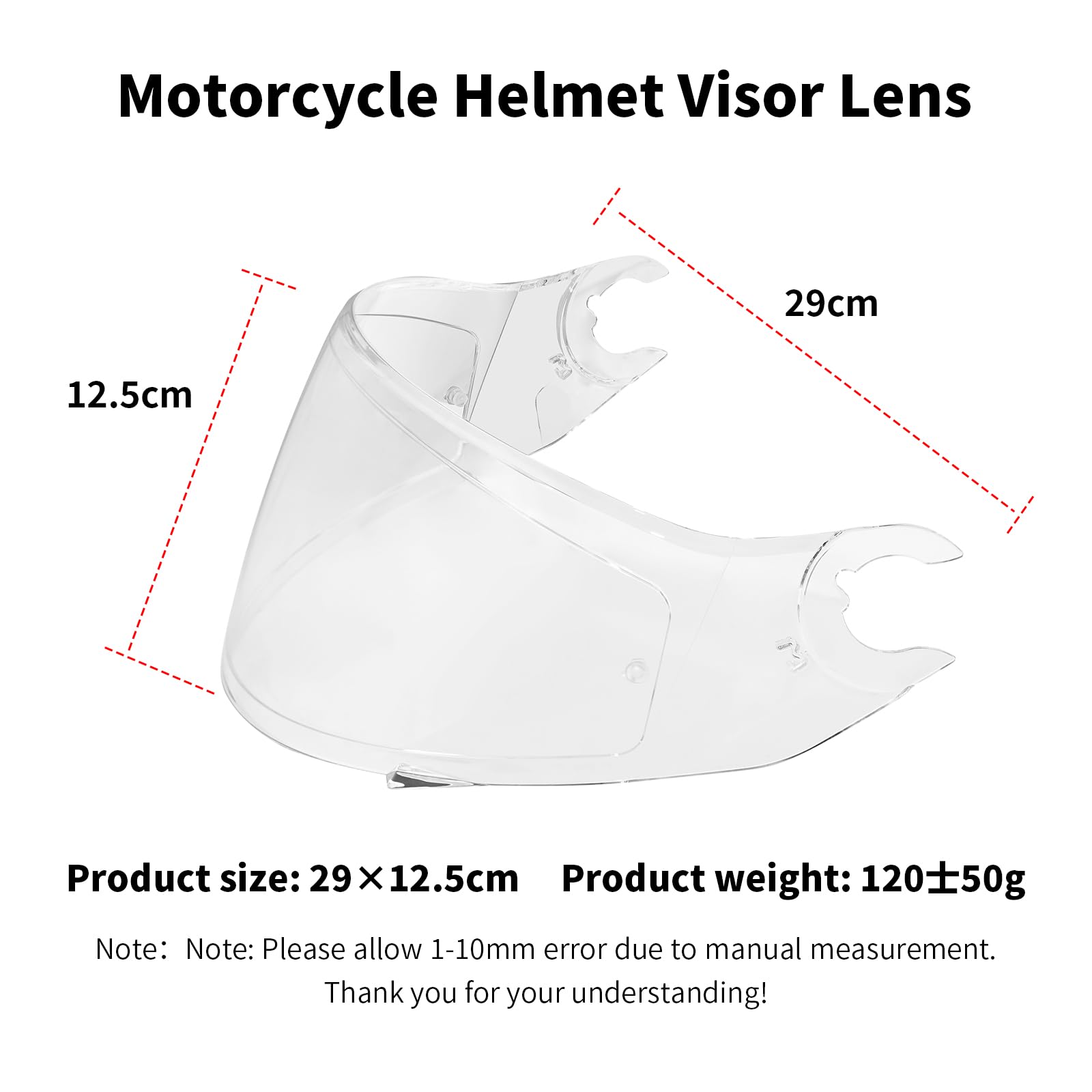 Visiera Casco Moto per Shark Skwal D-Skwal 2 Spartan,Sostituzione della Visiera della Lente del Casco del Parabrezza del Motociclo,Lente Per Visiera Per Casco(Trasparente)