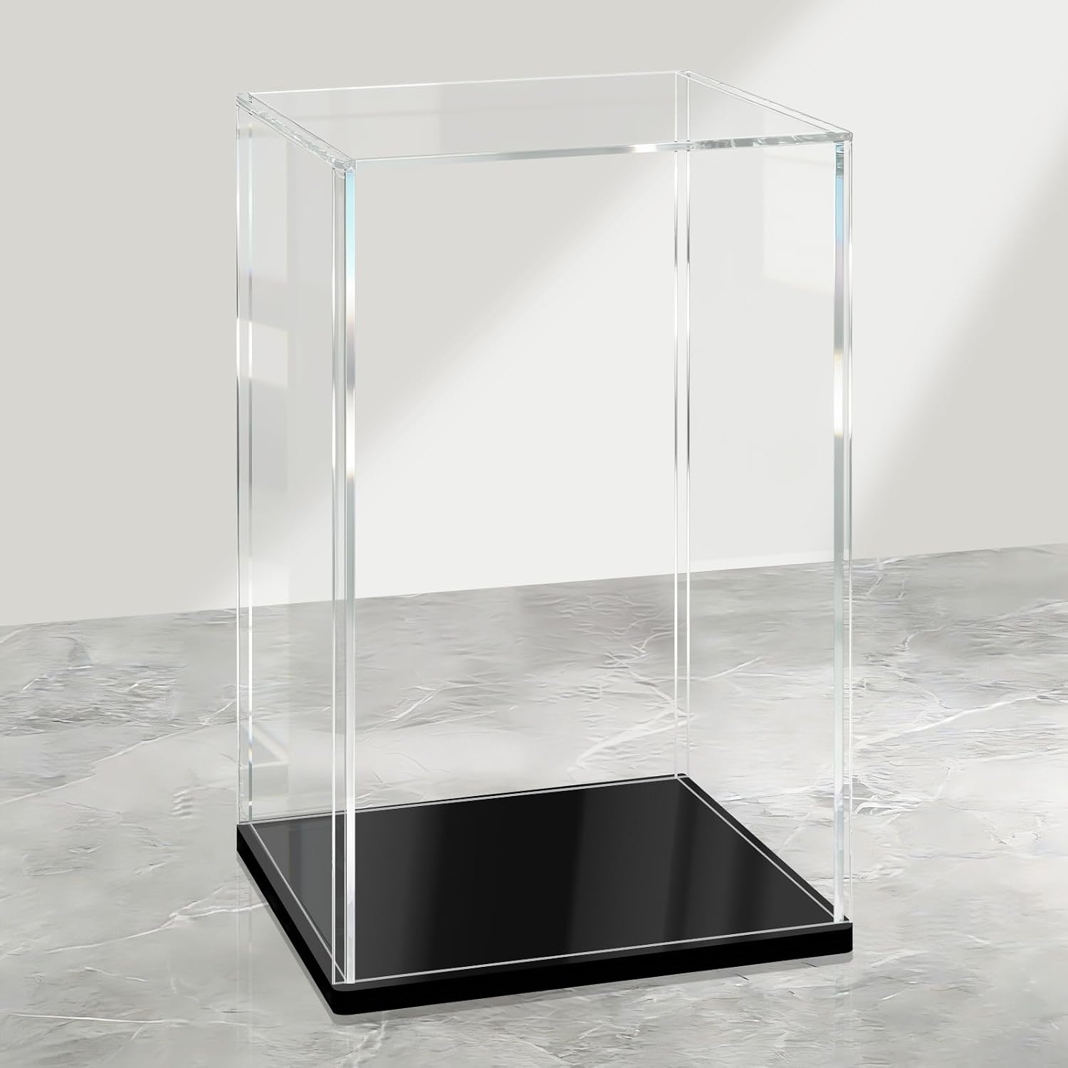 LANSCOERY Large Thickened Acrylic Display Case for Statues, 9.4x9.4x15.7 in