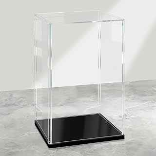 LANSCOERY Large Thickened Acrylic Display Case for Statues, 9.4x9.4x15.7 in