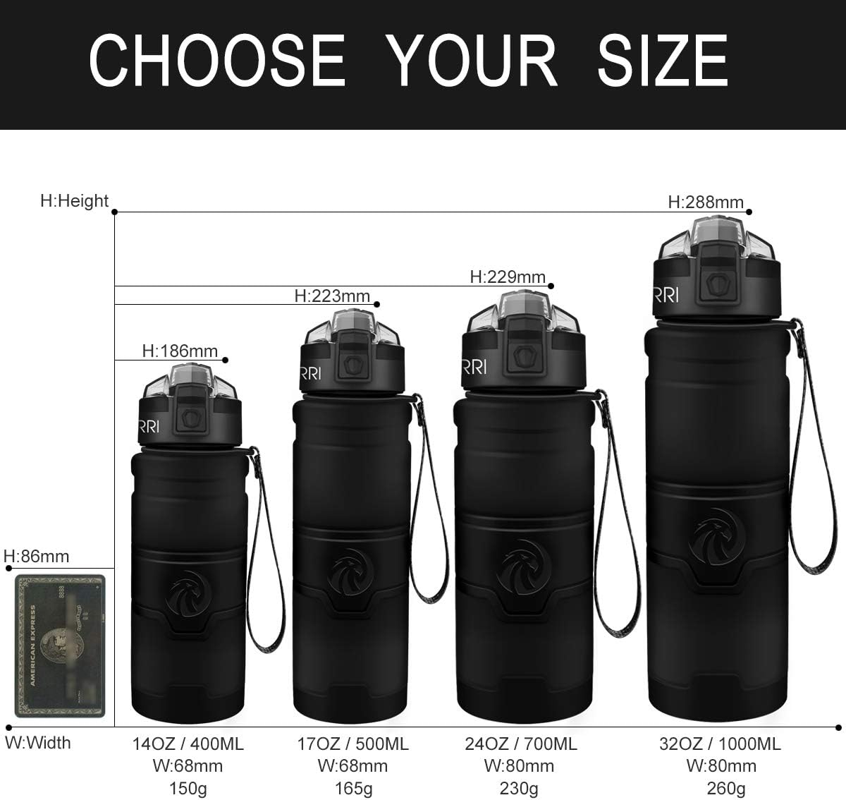 ZORRI Sports Water Bottle, 400/500/700ml/1L, BPA Free Leak Proof Tritan Lightweight Bottles for Outdoors,Camping,Cycling,Fitness,Gym,Yoga- Kids/Adults Drink Bottles with Filter, Lockable Pop Open Lid image 5
