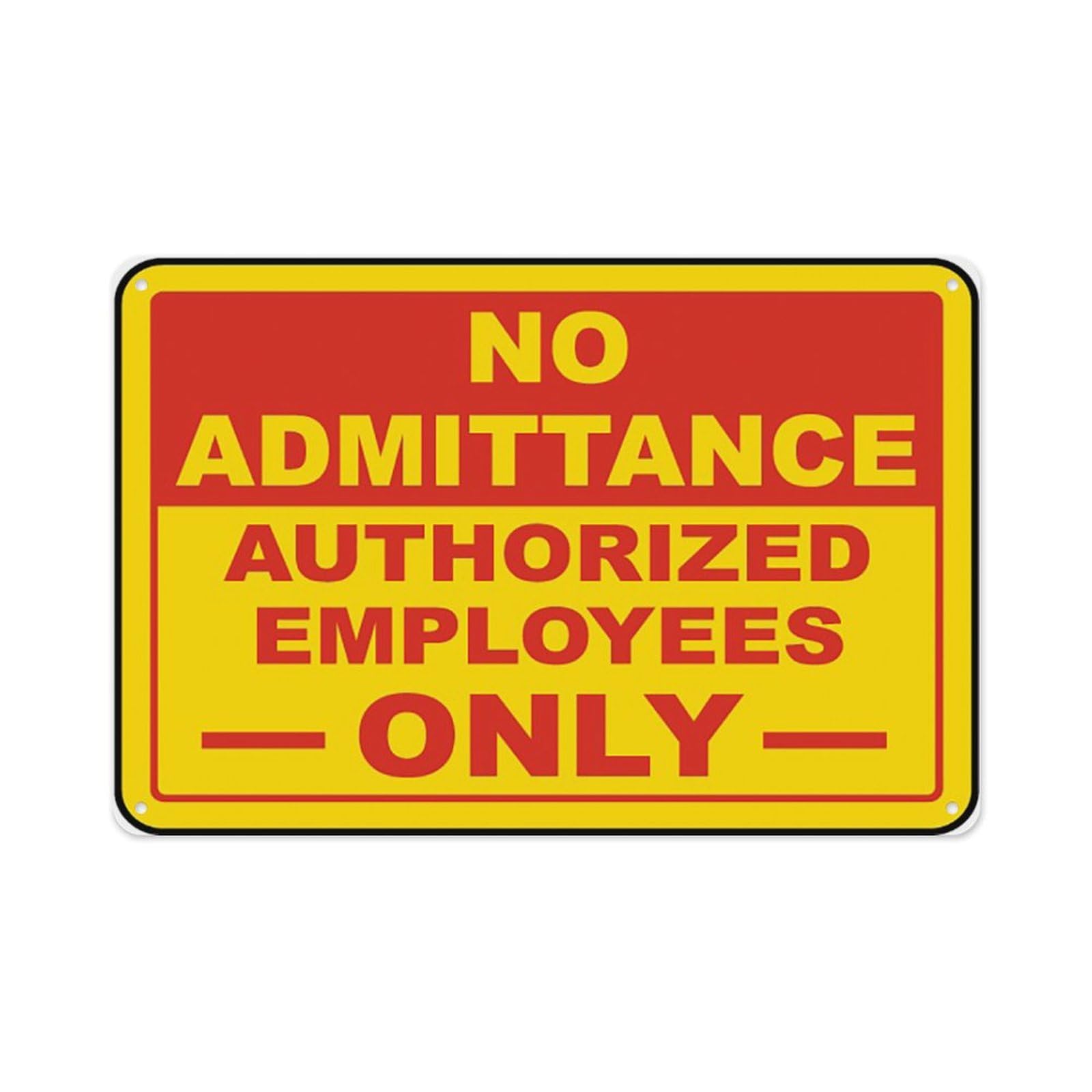 peiyeety No Admittance Authorized Only Sign Aluminum Tin Warning Signs For Home Outdoor Garden 8X12 Inches