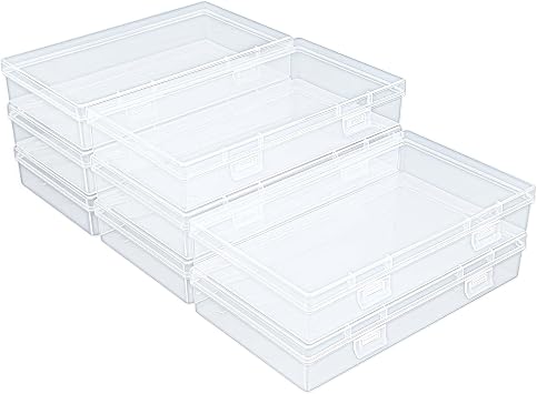 8 Pack Rectangular Clear Plastic Storage Box 165 x 95 x 30 mm