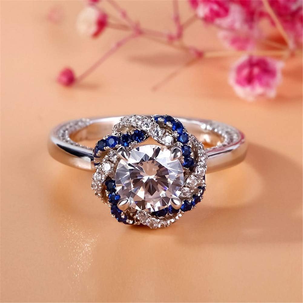 Jeulia 2.5 Carat Flower Engagement Rings for Women 925 Sterling Silver Round Cut Cubic Zirconia Wedding Rings Floral Diamond Solitaire Anniversary Promise Eternity Rings Romantic Gift