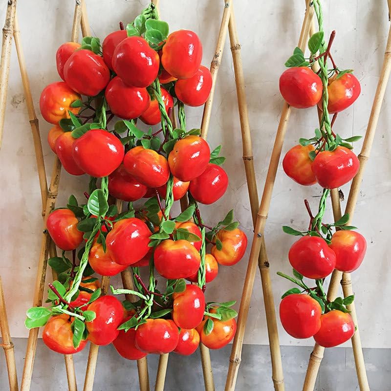 Artificial Fruits Pack Fruit Kebabs, Fake Fruit Set Foam Fruit for Decor, Decorative Fruit for Home Party Vase Fillers Photography Props (Tomato,10pcs)