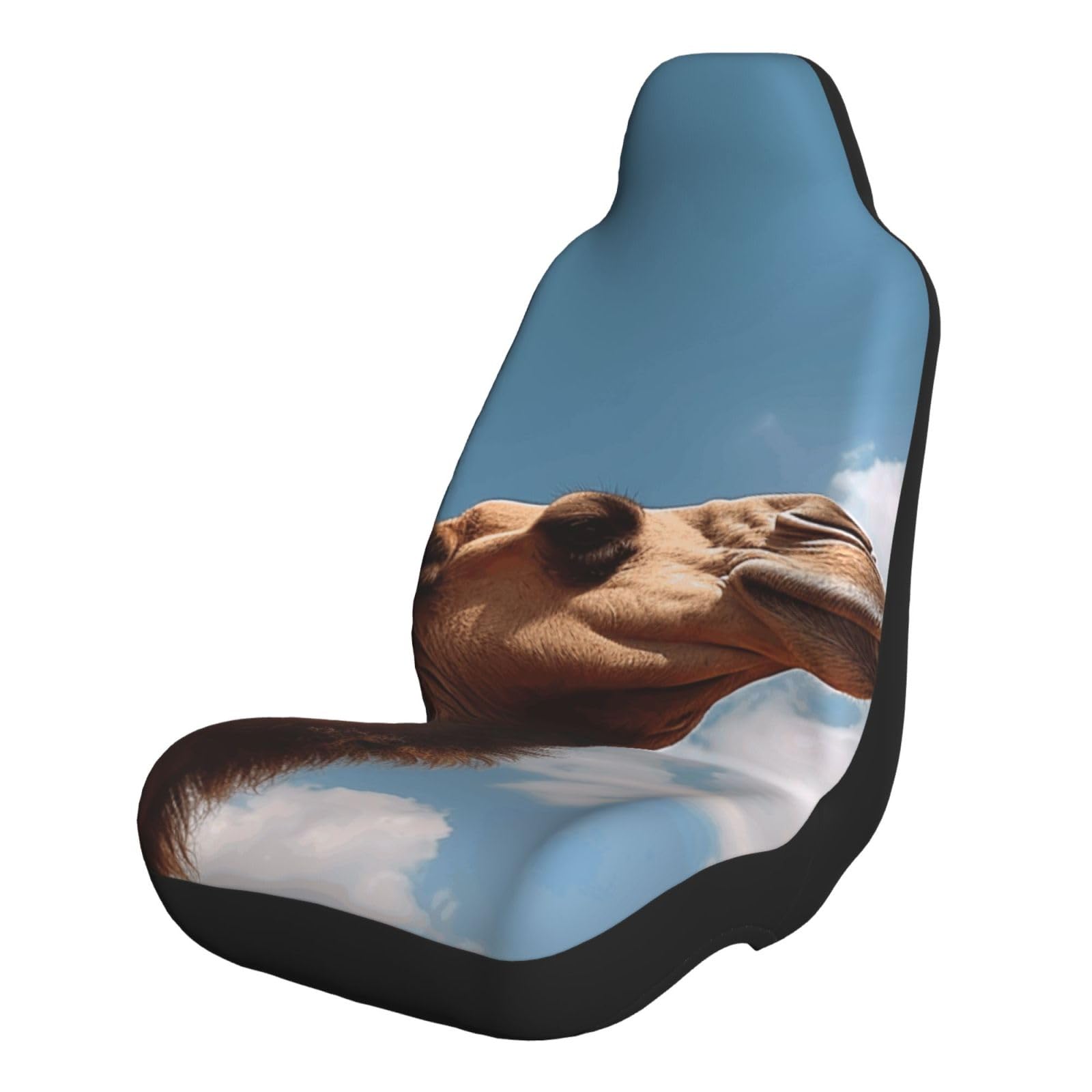 Autositzbezüge, 2 Stück, Camel mit Blick auf den Himmel, Sitzbezüge für Vordersitze, Universal-Sitzschoner, Autositzmatte mit Gummiband, Autozubehör, 2 Stück