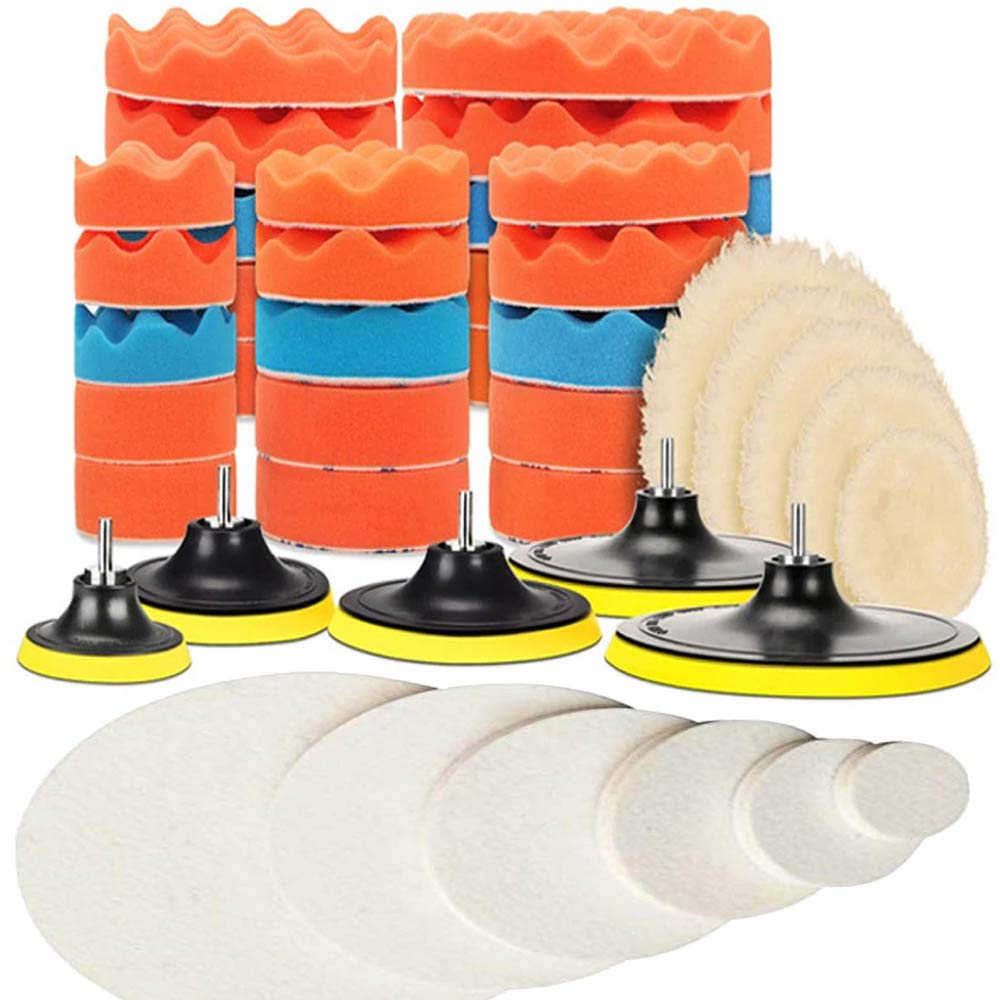 DIY Crafts 3"inch, 9x Pcs As Image, 9 Pcs, 3"inch Only, Gross Polishing Buffing Pad Kit Car Polisher M10/14 Drill Adapter Car Polish Sponge Wheel Kit Car Wash Cleaning Too(3"inch, 9x Pcs As Image)