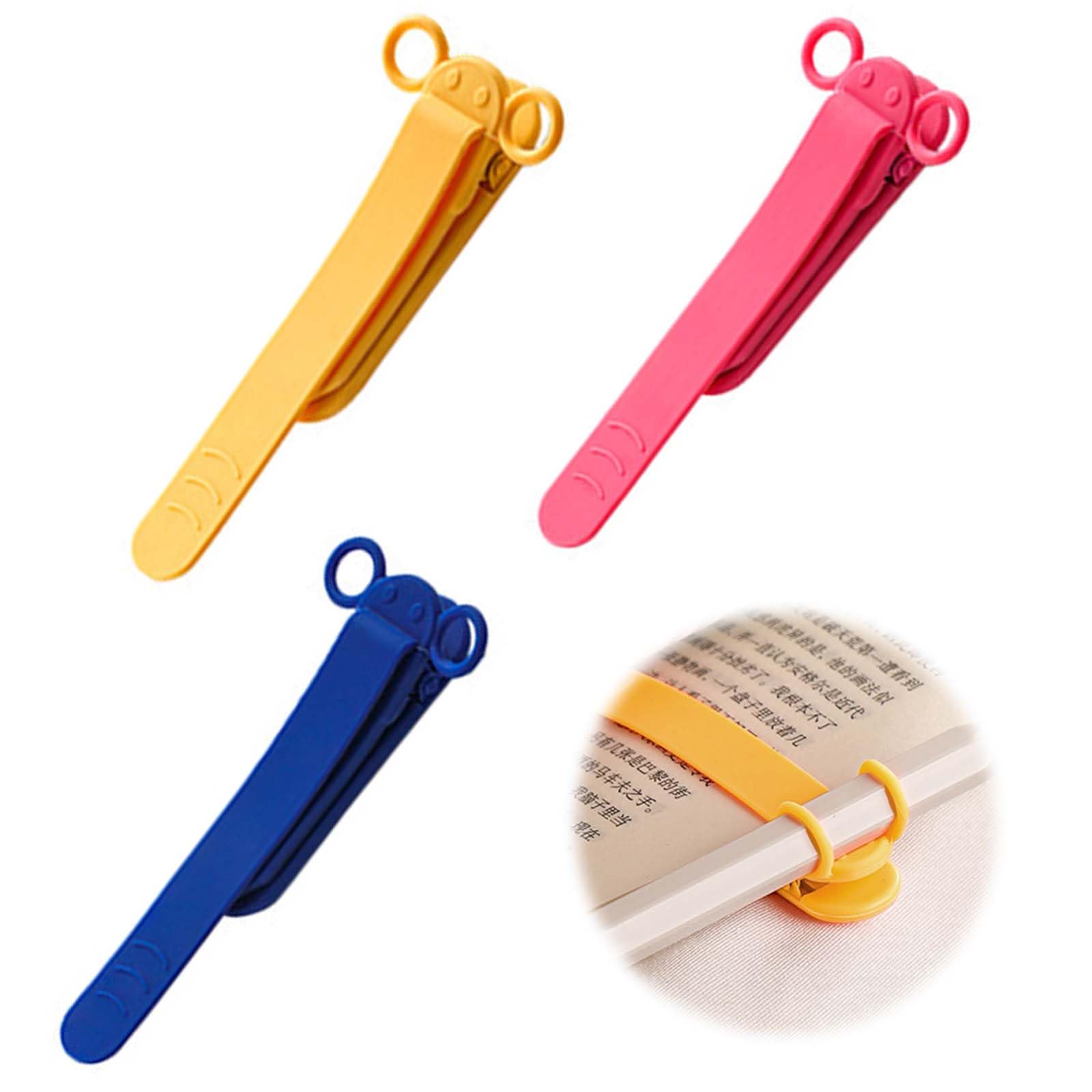 Amazon | ブックマーク シリコンブックマーク しおり本 3個3色 自動