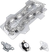 Dryer Heating Element DC47-00019A, DC96-00887A & DC47-00016A Thermal Fuse, DC47-00018A Thermostat Dryer Thermistor Complete Dryer Repair Kit Replacement for Samsung Dryer