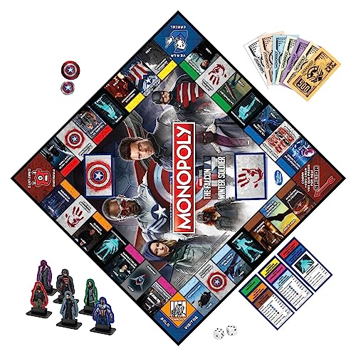 Hasbro - Monopoly Marvel The Falcon and the Winter Soldier Gaming, Rot, Weiß Und Blau - Image 3