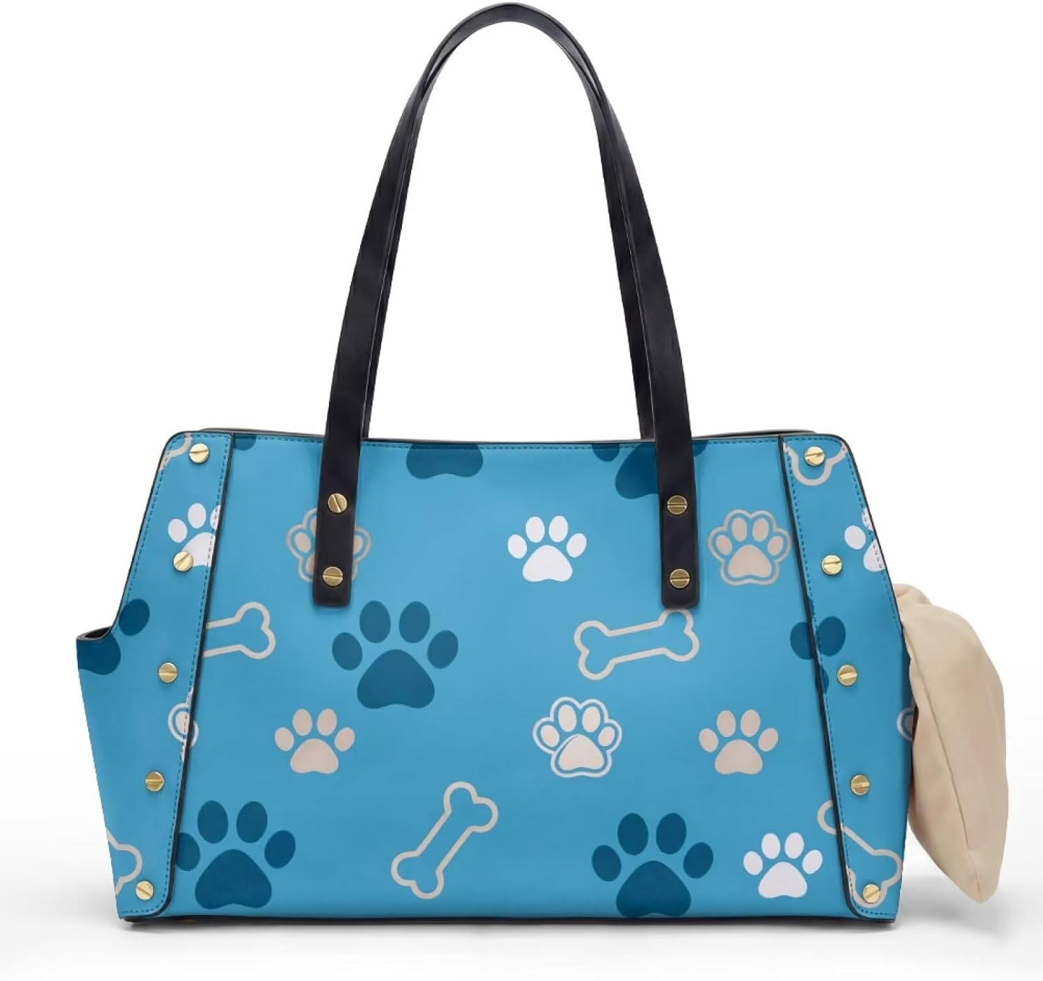 Dog Paws Dog Purse Carrier Fashion Stylish Small Pet Carrier Lightweight Dog Shoulder Bag Comfortable Puppy Carrier with Large Pockets for Small Dogs Cats Travel Shopping Daily Use