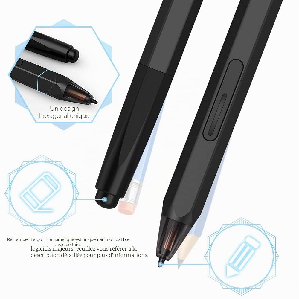 XP-PEN Deco 02 Tablette Graphique 10x6 Pouces avec Stylet sans Batterie 8192 Niveaux pour Art Digital/Formation en Ligne