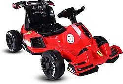 Bang Toys - Carrinho Elétrico Infantil Fórmula Redshift R3 12V - com Luzes de LED, Sons, Entrada USB/MP3, Bluetooth e Controle Remoto - Suporta até 30kg - Cor Vermelho