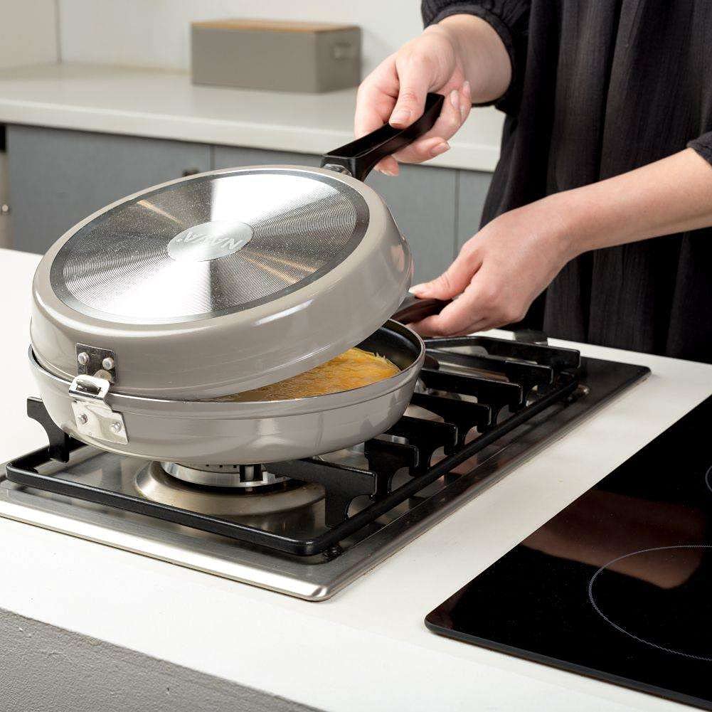 NAVA Dubbele Pan Met Handvat, Diameter 25 Cm, Dubbelzijdige Braadpan Voor Pannenkoeken Omeletten Vaatwasmachinebestendig Gas Elektrische Keramische En Halogeenfornuizen 663664877