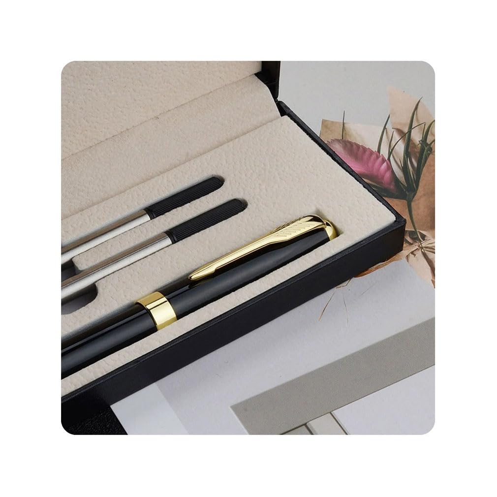 Juego de bolígrafos de firma de metal, bolígrafo de tinta metálica (negro), juego de bolígrafos personalizados, Bolígrafo-juego de taquilla de regalo, profesional y bonito.