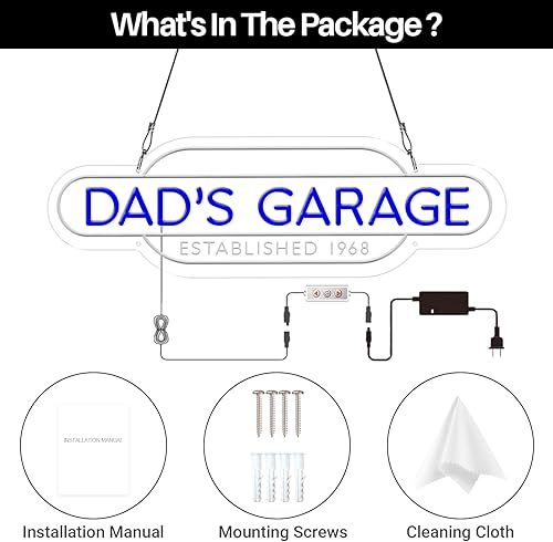 Miniatura 8 de Letrero de neón personalizado para decoración de pared de garaje, letreros LED personalizados para garaje, letrero de neón con nombre LED 3D para