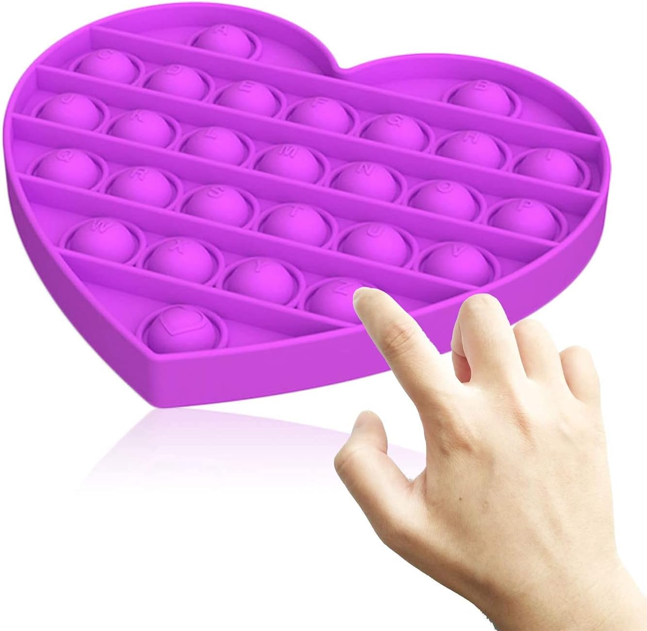 ESHOPY pop it Fidget Toys, pop it Fidget Toy Set | its Fidget Toys, Fidget Toys pop it Rainbow, pop it Toy, pop it Fidget Toy, Heart pop it, Push pop Bubble Fidget Toy (Purple Heart) Pack of 1