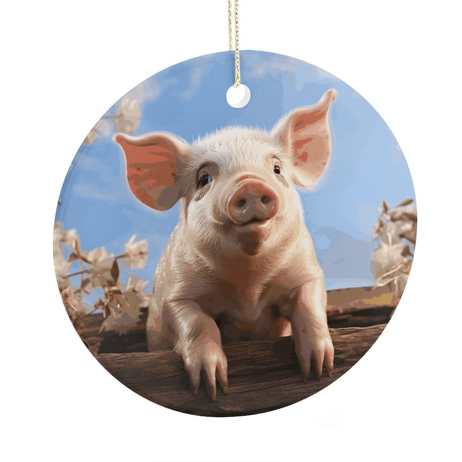 Adfgyerh Style Smiling (23) Ceramic Circular Pendant,2.9 Inch，Hanging Ornament，Gift Exchange Idea Round Ceramic Ornament,For Mom And Daughter，For Home Indoor Outdoor Decor.