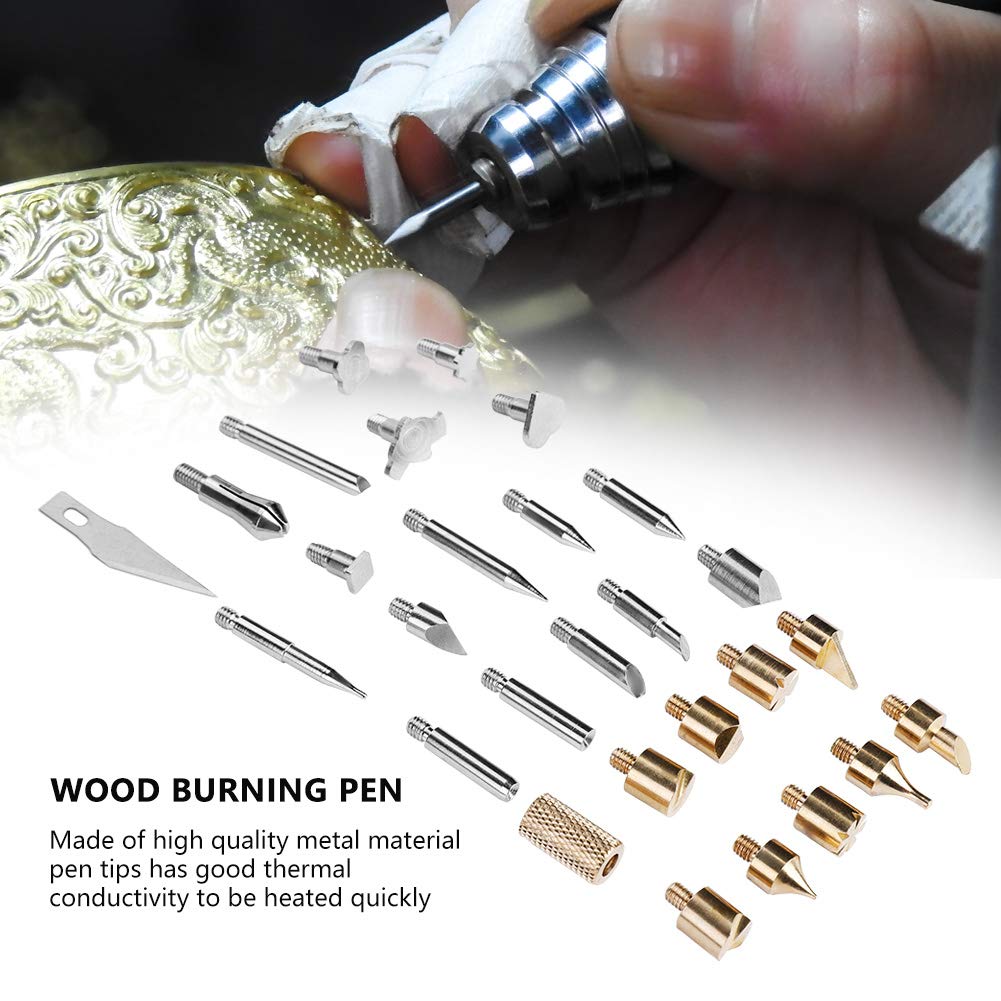 28 in 1 Wood Burning Pen Tips Set Professional Crafting Tool Kit for Woodworking, Soldering