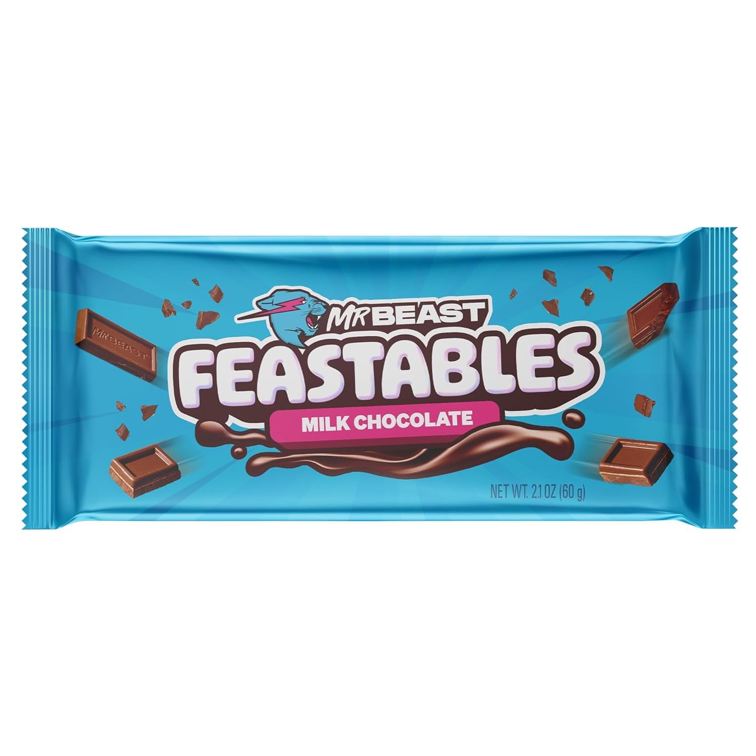 Mr.Beast Feastables Milk Chocolate Bar Delicious Texture New Packing, 60g (IMPORTED)
