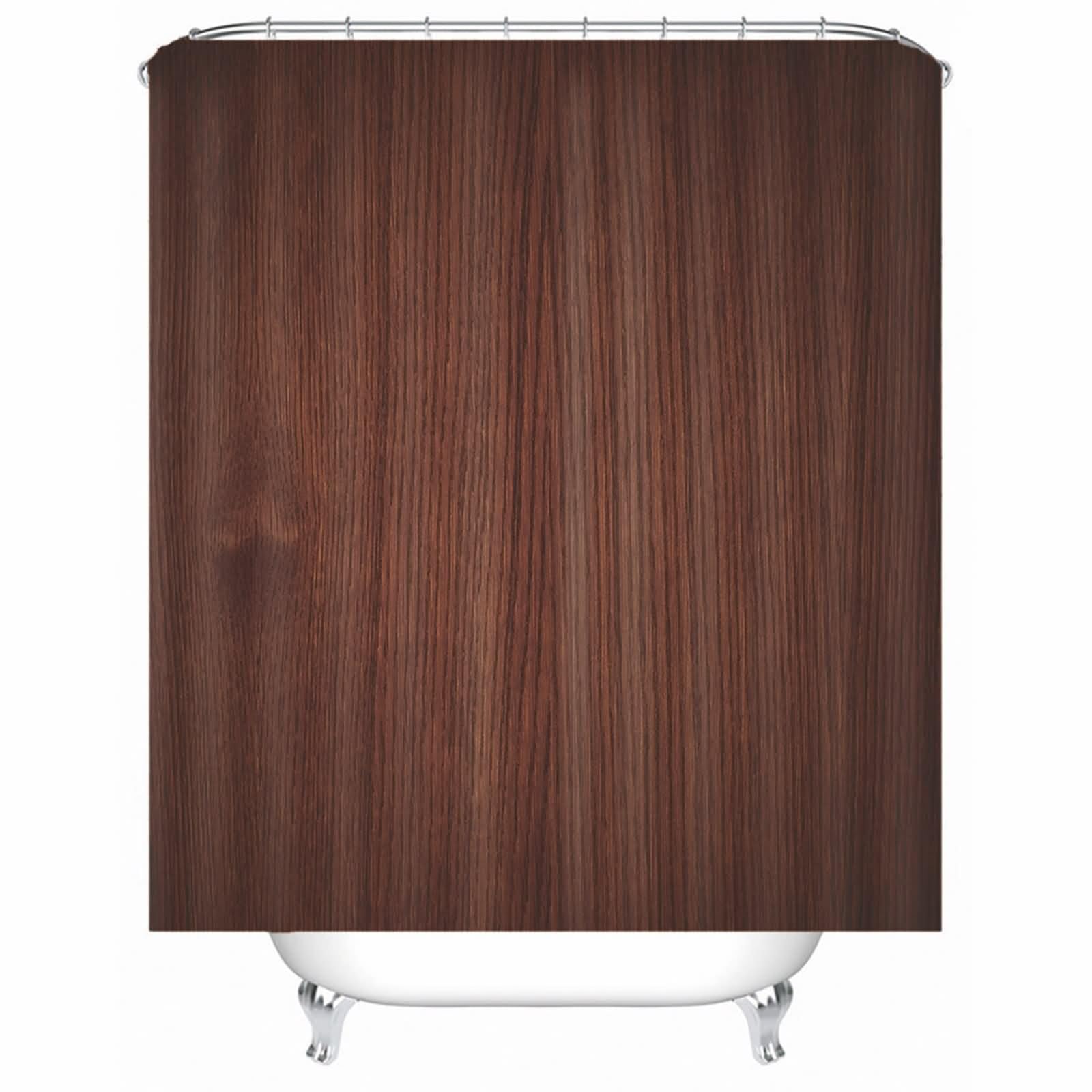 Rideau douche 180x180cm imperméable marron foncé aspect bois luxe