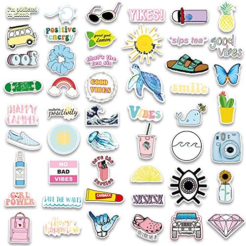 Stickers For Water Bottles, Yanenan 100 Pcs Cute Vinyl Waterproof Aesthetic Stickers For Laptop, Computer, Phone, Pc, Skateboard, Luggage For Teens Girls, Kids #TOP2