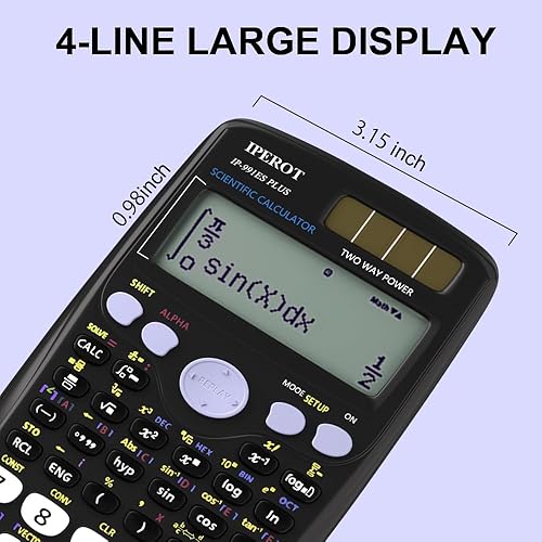 Miniatura 2 de IPEROT Calculadoras científicas, calculadora científica de pantalla grande 417 funciones, calculadoras muy adecuadas para estudiantes de secundaria