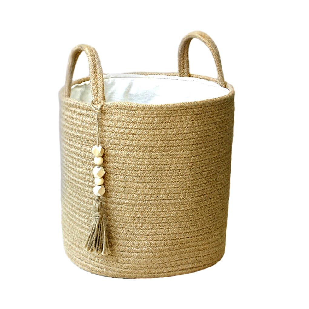 MRKU Cesta de Almacenamiento para Cocina, Tejida con Cuerda de algodón y Tela para Ropa Sucia.