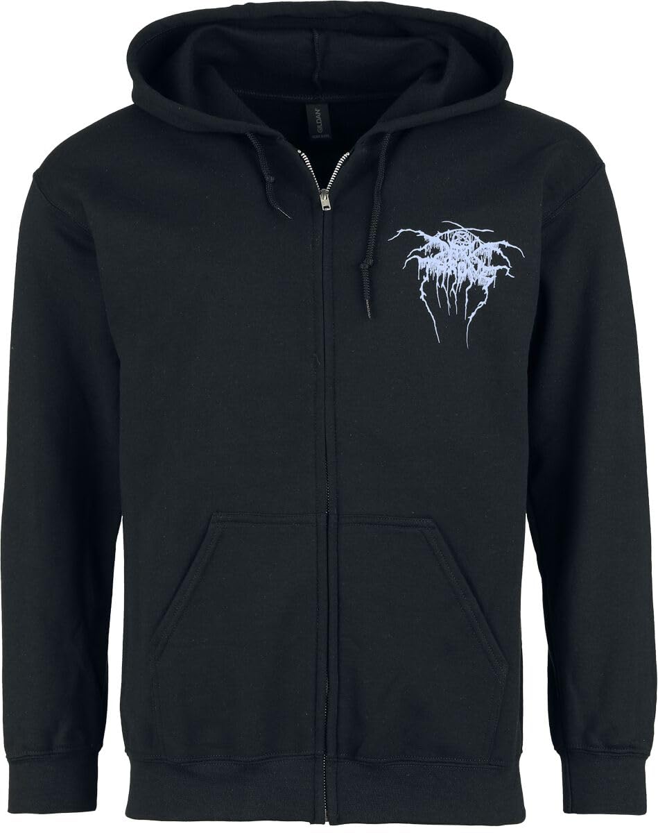 Razamataz Darkthrone 'It Beckons Us All' Unisex Zip Up Hoodie (UK, Alpha, L, Regular, Regular, Black)