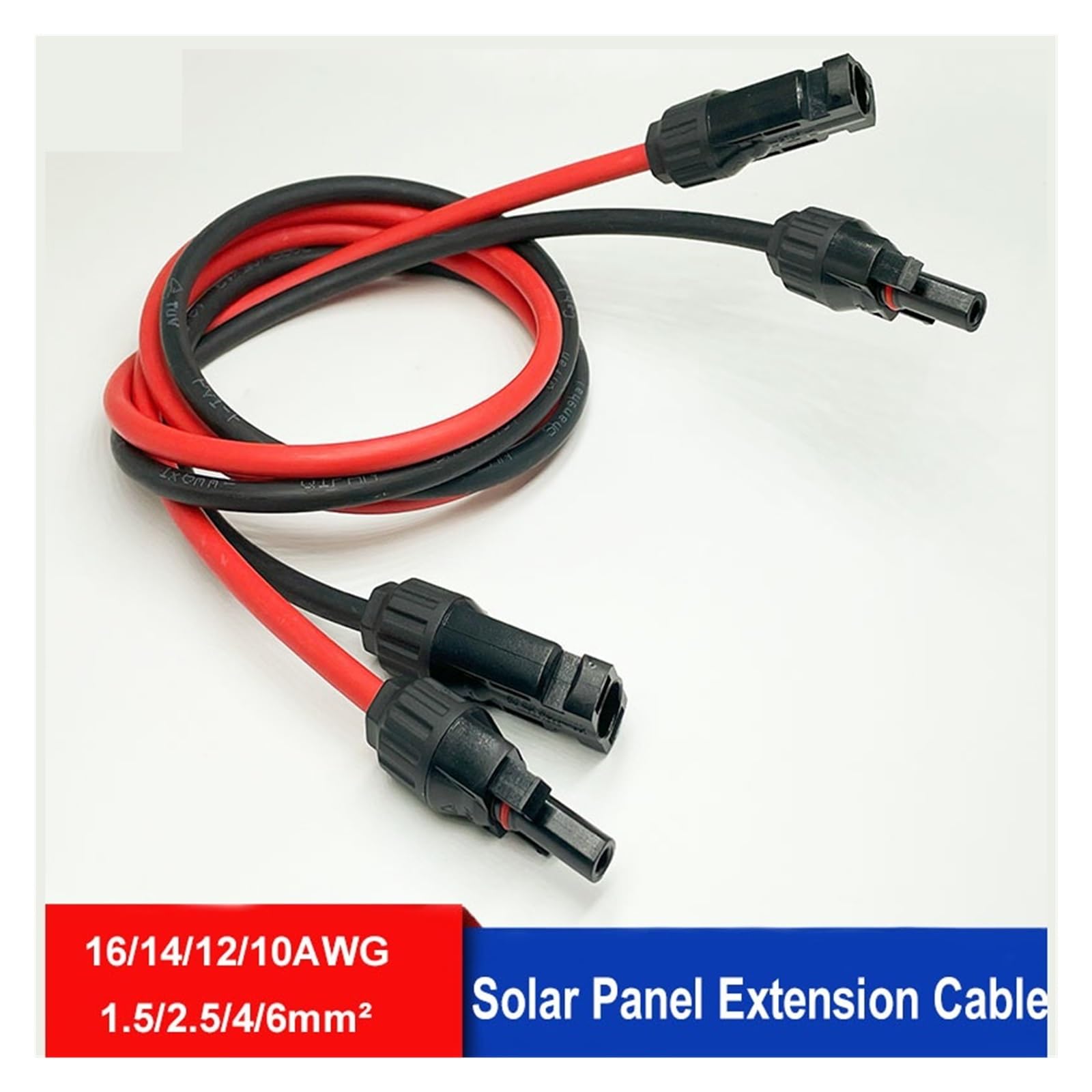Męskie i żeńskie złącza z kablami, przedłużacz panelu słonecznego, 16/14/12, kabel do panelu słonecznego 10AWG, wodoodporne złącza do kampera, systemów PV (C, 3 m, 12 AWG-4 mm2)