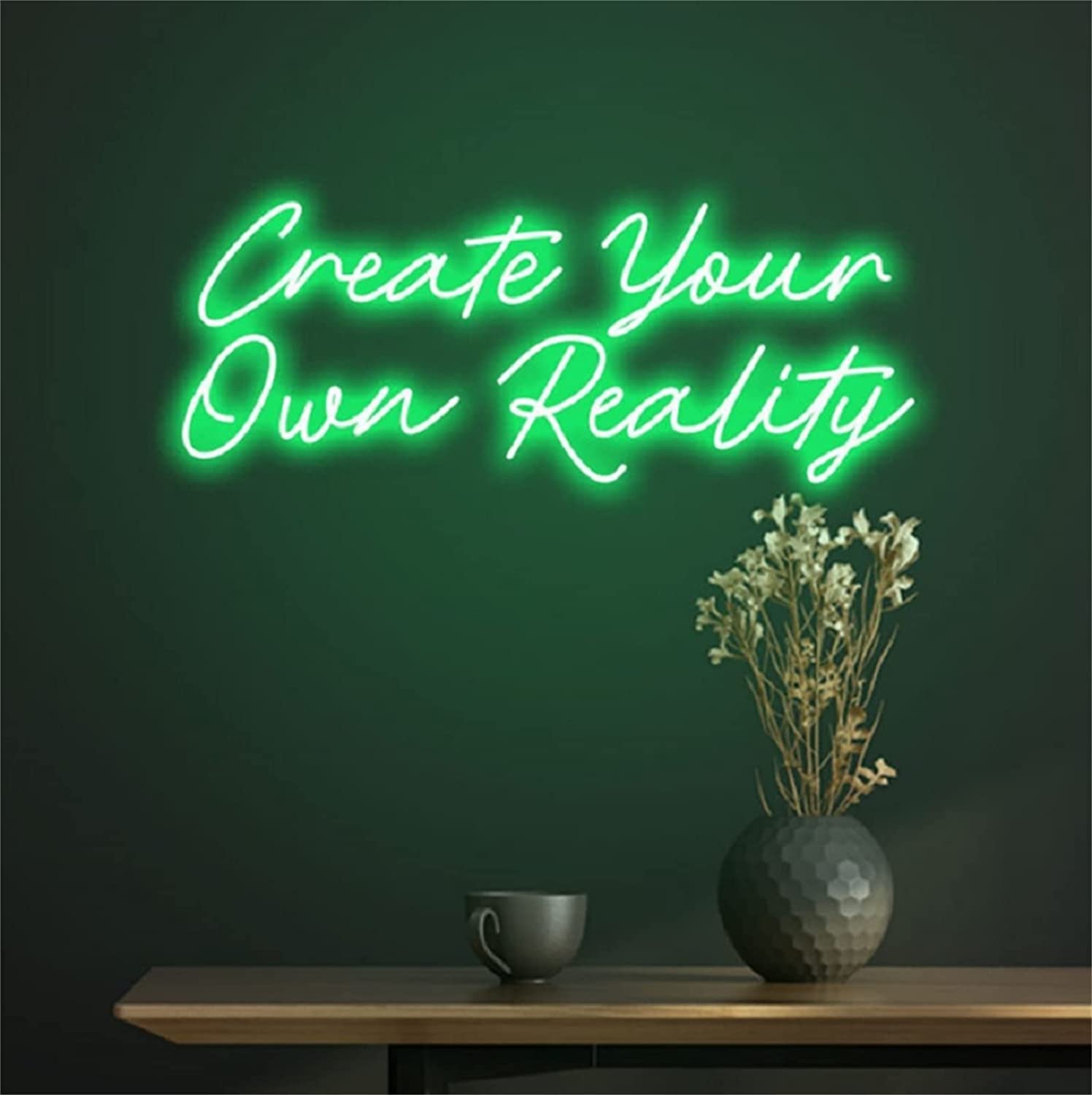ZCX iluminación Luces de neón de arte for el hogar for la iluminación de la decoración del colgante de la pared de la lámpara del partido del dormitorio, 50X21cm Letrero de neón LED ( Color : Green )