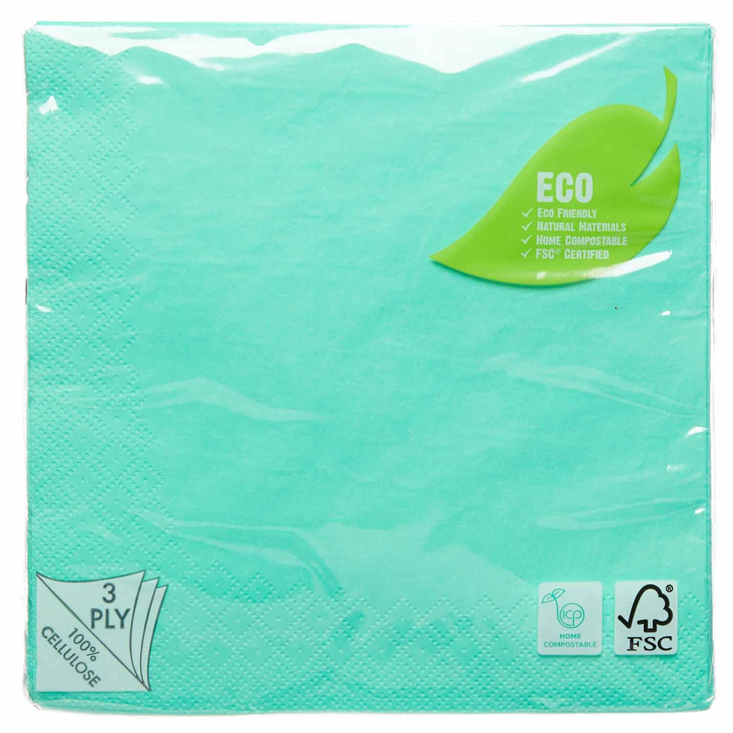 Serviettes Compostables Meri De 16,5 X 16,5 Cm - 20 Unités Par 3,00