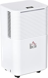HOMCOM 10L/Day 2000ML Portable Quiet Dehumidifier for Home Laundry Room Bedroom Basement, Electric Moisture Air De-Humidifier with 3 Modes