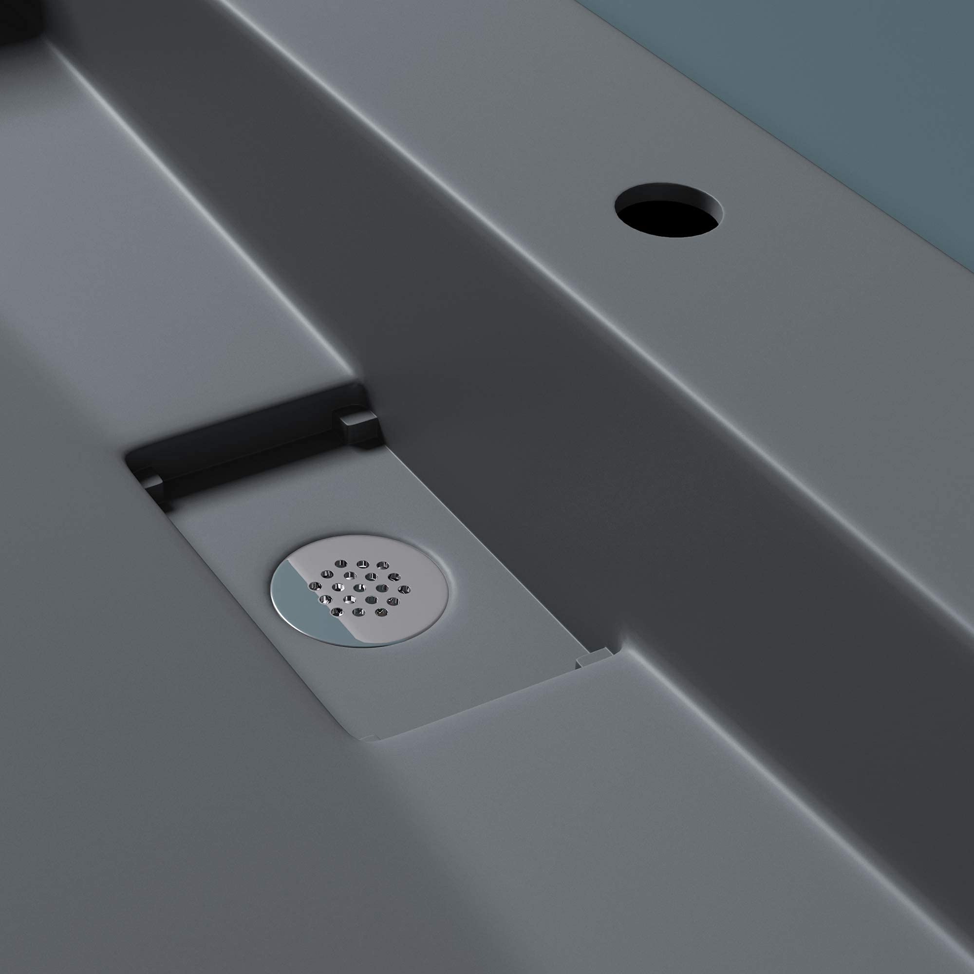 Lavabo Mai&amp;Mai 100x46 Cm - Lavandino Bagno In Pietra Fusa Con Scarico Incorporato