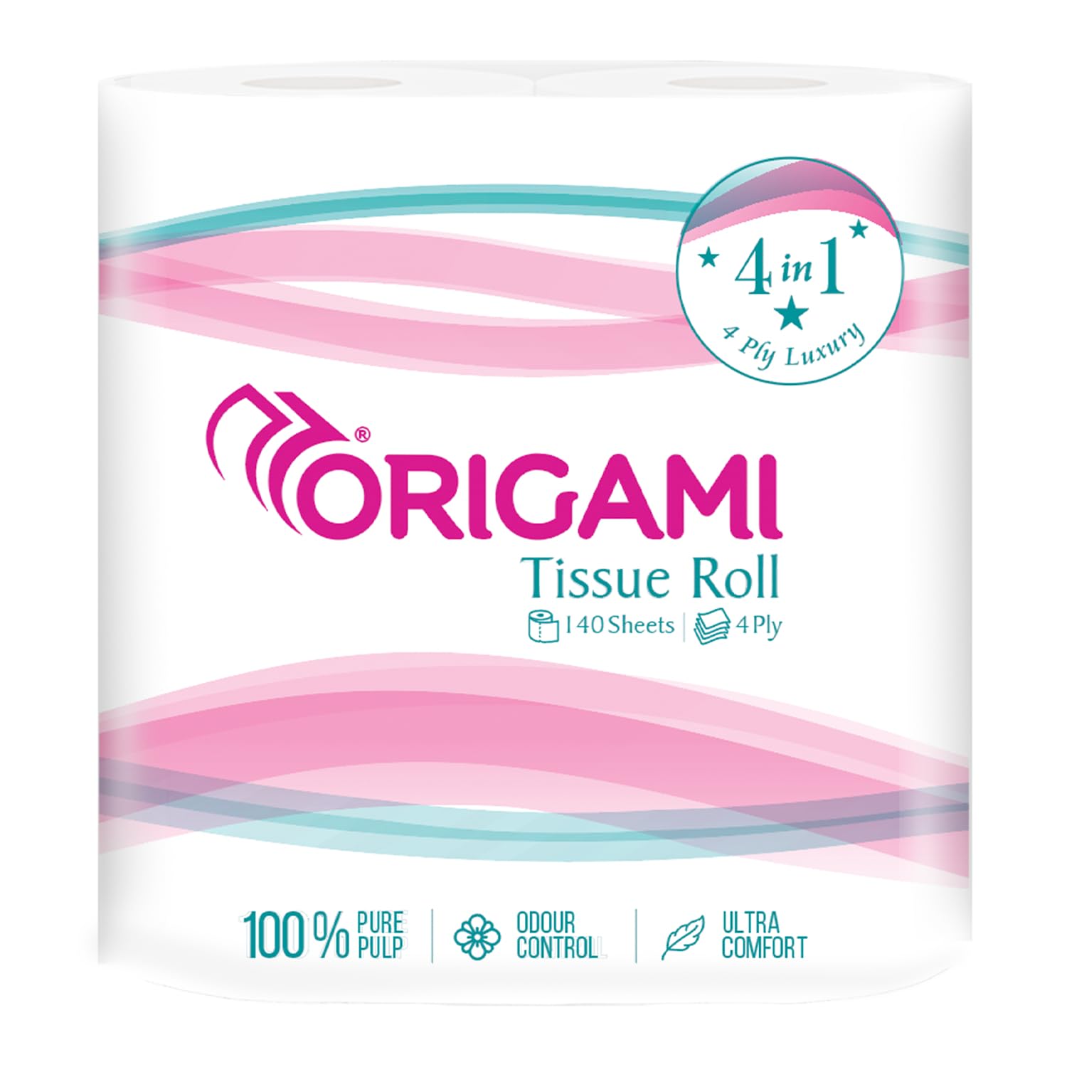 Origami 4ply Toilet Tissue Paper Roll - Pack of 4 (140 Pulls per Roll, 560 Sheets) (B0DF528DX8) Amazon Price History, Amazon Price Tracker